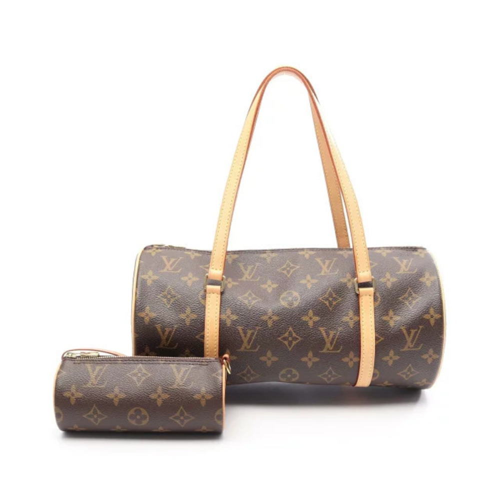 Louis Vuitton Papillon Monogram Handbag Canvas Leather Brown